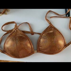 Two piece orange competition bikini